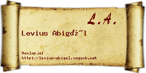 Levius Abigél névjegykártya